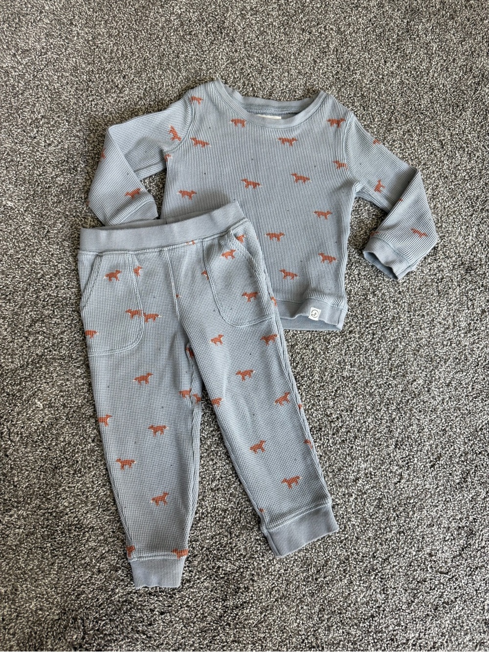 Little Planet Organic by Carter’s Fox Waffle Knit Set 18M Grey